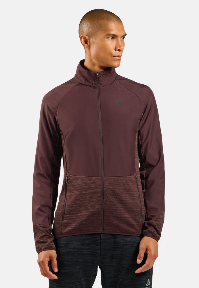 Odlo Essential Insulator Hybrid Laufjacke für Herren - Training, Running - maron, S