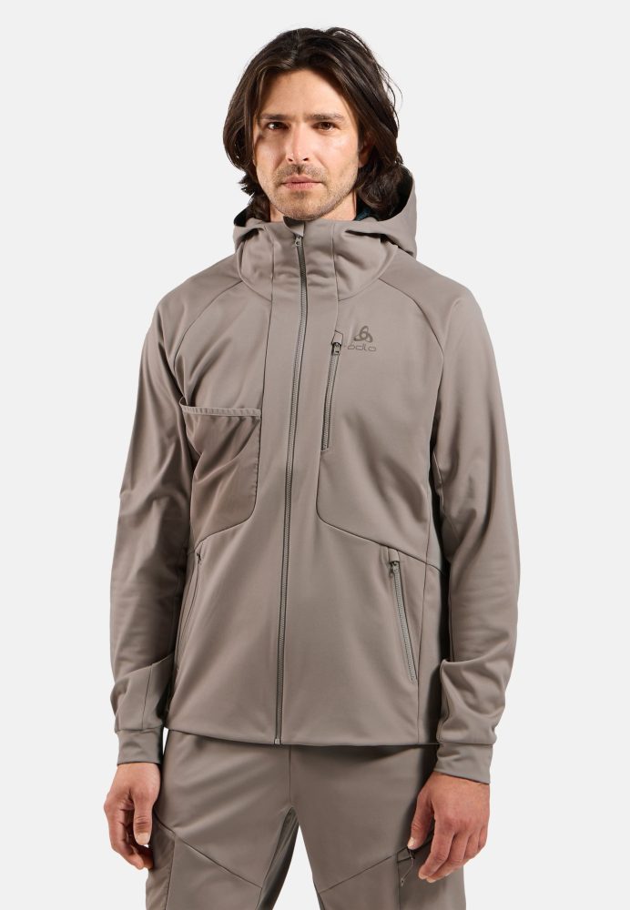 Odlo Zeroweight Windproof X Warm Langlaufjacke für Herren - Skilanglauf - beige, M