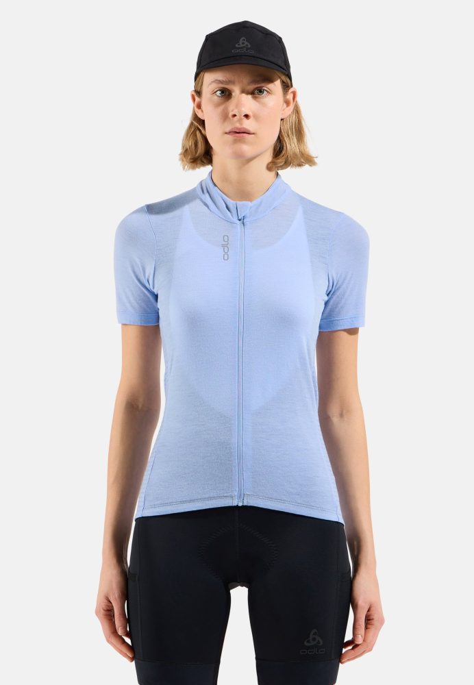 Odlo Zeroweight 125 Rad-Shirt Full-Zip für Damen - Radsport - blau, M
