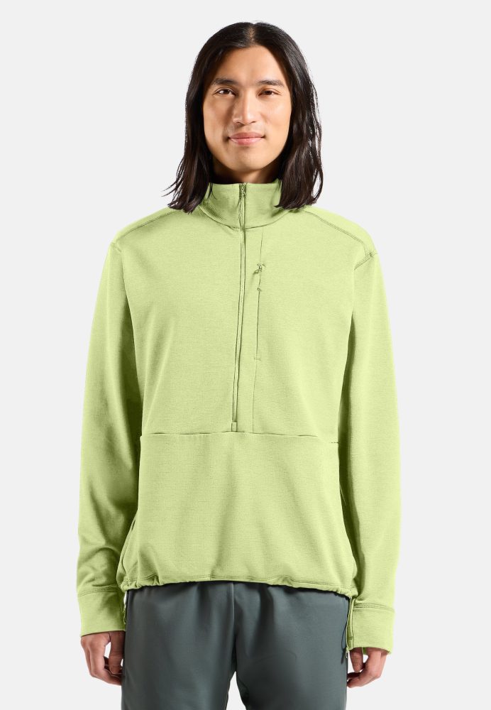 Odlo Grid Fleece Mid Layer Half-Zip für Herren - Wandern, Ski & Snow - grün, M
