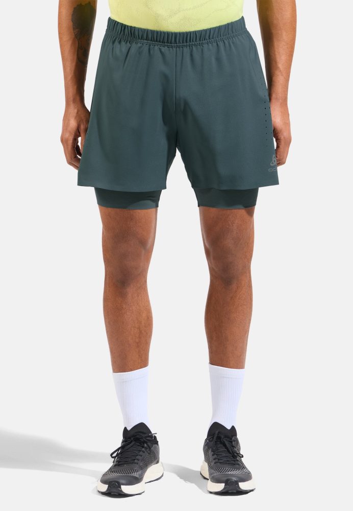 Odlo Zeroweight 5 Inch 2-In-1 Laufshorts für Herren - Training, Running - grün, XXL