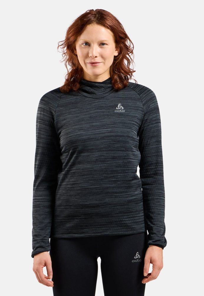 Odlo Essential Thermal Lauf-Hoodie für Damen - Training, Running - schwarz, S