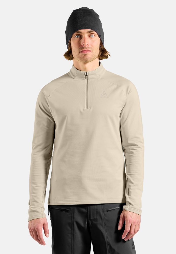 Odlo Essential Light Mid Layer Half-Zip für Herren - Wandern, Ski & Snow - beige, S