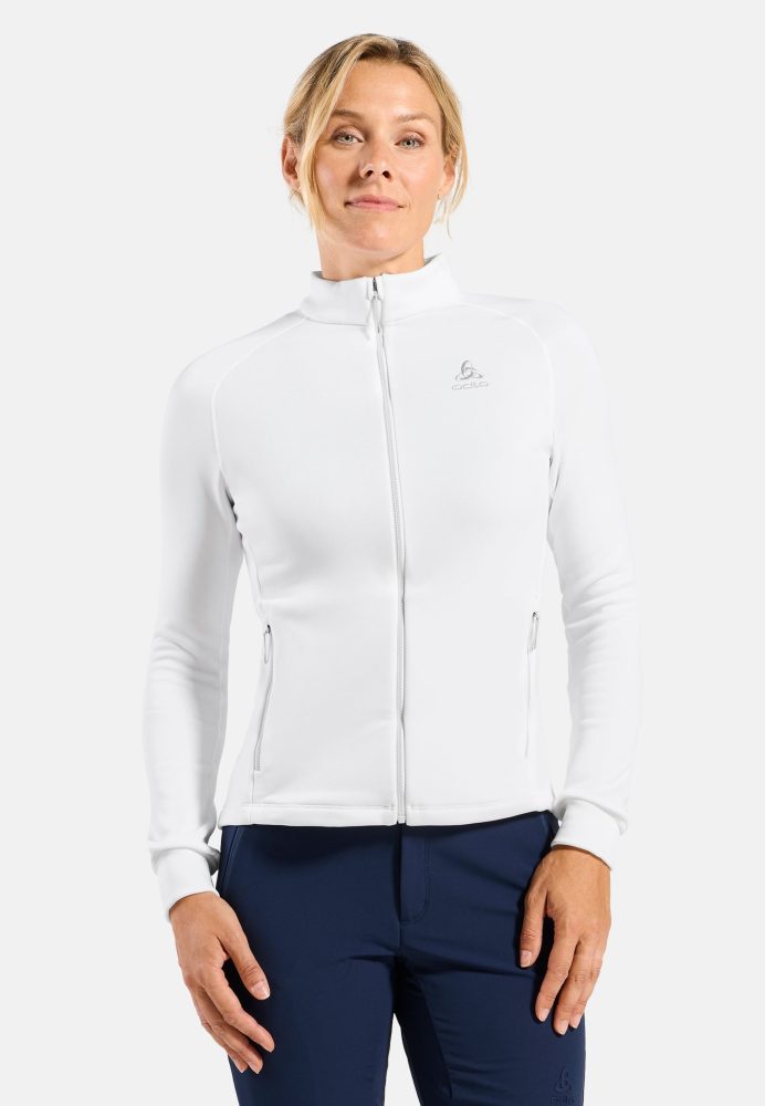 Odlo Berra Mid Layer Full-Zip für Damen - Wandern, Ski & Snow - weiss, XXL