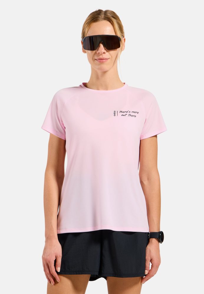Odlo Essential Print Lauf-T-Shirt für Damen - Training, Running - pink, L