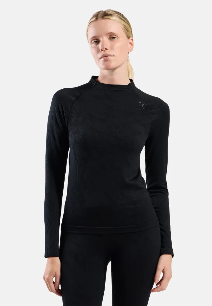 Odlo Performance Warm Blackcomb Base Layer Shirt für Damen - Trail Running, Skilanglauf - schwarz, XL