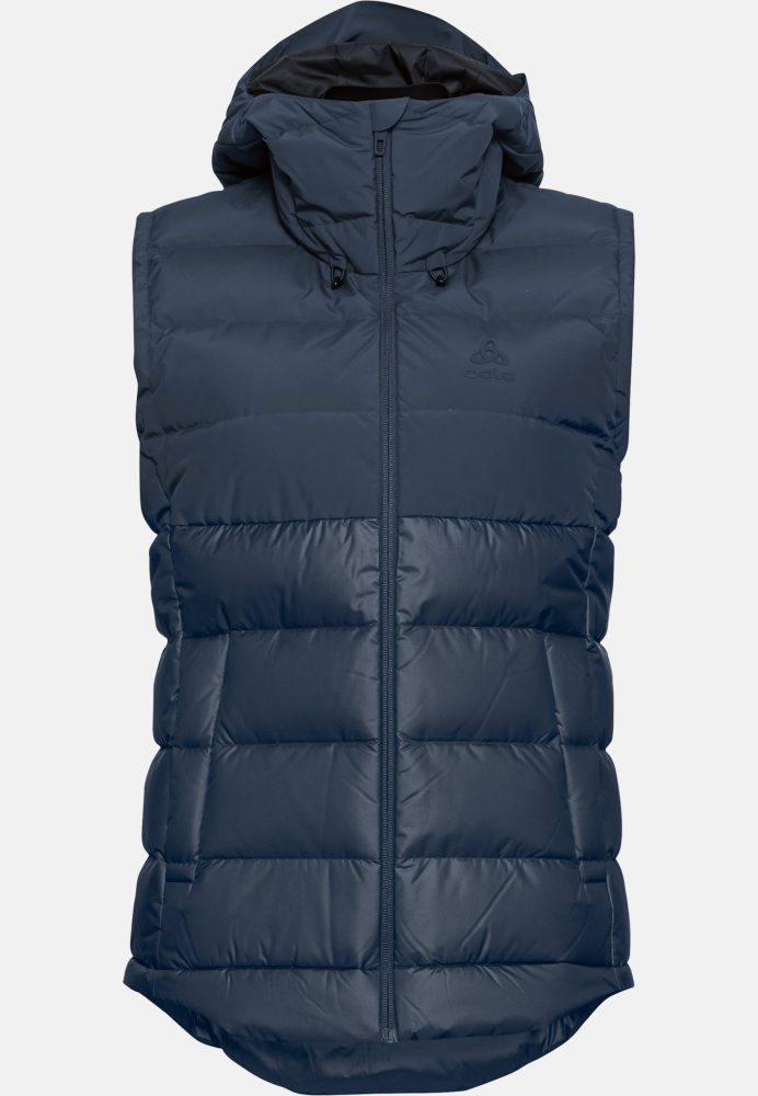 Odlo Severin N-Thermic Daunenweste mit Kapuze für Damen - Wandern - blau, L