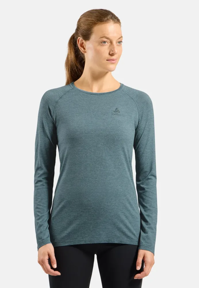 Odlo Essential Seamless Langarm-Laufshirt für Damen - Training, Running - blau, L