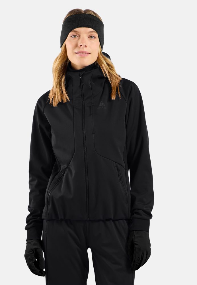 Odlo Zeroweight Windproof X Warm Langlaufjacke für Damen - Skilanglauf - schwarz, S