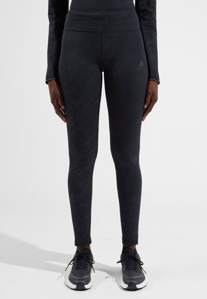 Odlo Zeroweight Print Reflective Lauftights für Damen - Training, Running - schwarz, M
