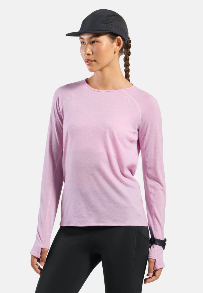 Odlo X-Alp 115 Langarm-Laufshirt für Damen - Trail Running, Wandern - lila, L