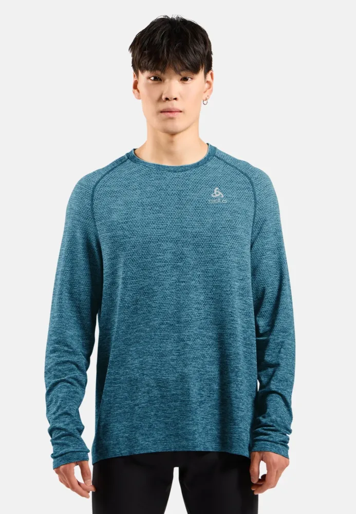 Odlo Essential Seamless Langarm-Laufshirt für Herren - Training, Running - blau, XXL