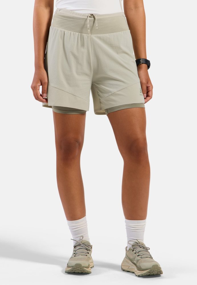 Odlo X-Alp Trail 5 Inch 2-In-1 Laufshorts für Damen - Trail Running, Wandern - grau, S