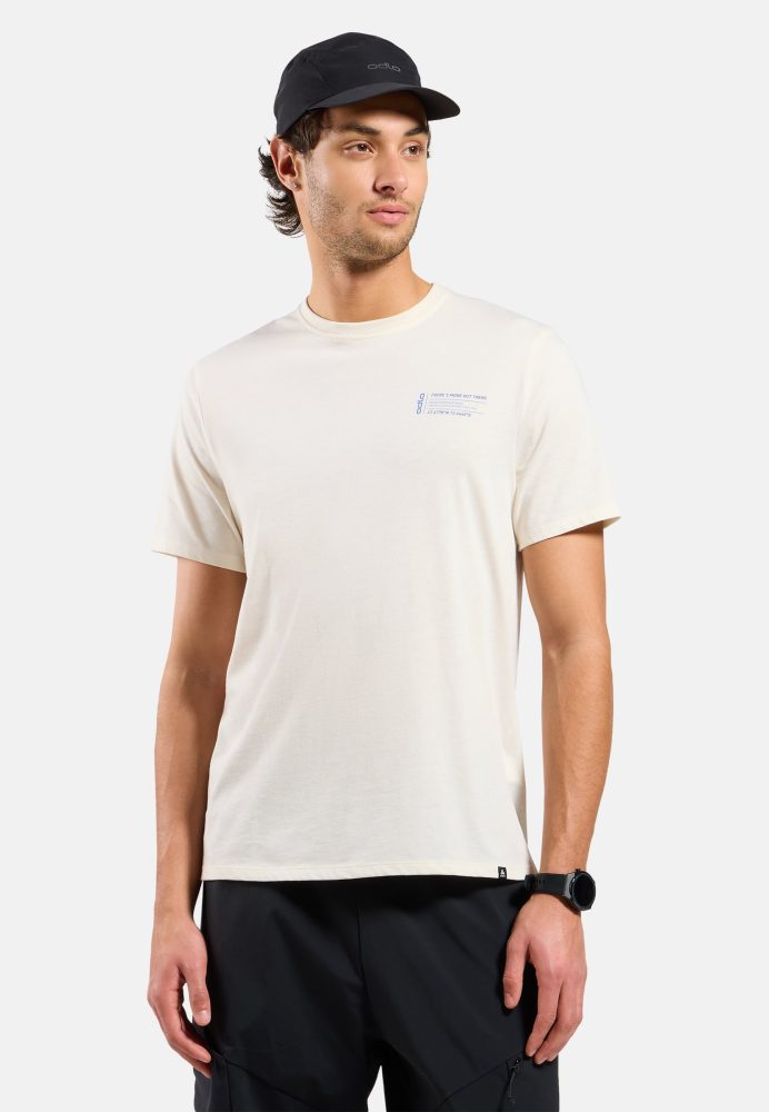 Odlo Cotton Blend Unlimited T-Shirt für Herren - Wandern, Casual Comfort - beige, XL