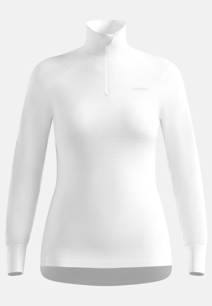 Odlo Active Warm Base Layer Half-Zip für Damen - Wandern, Ski & Snow - weiss, S
