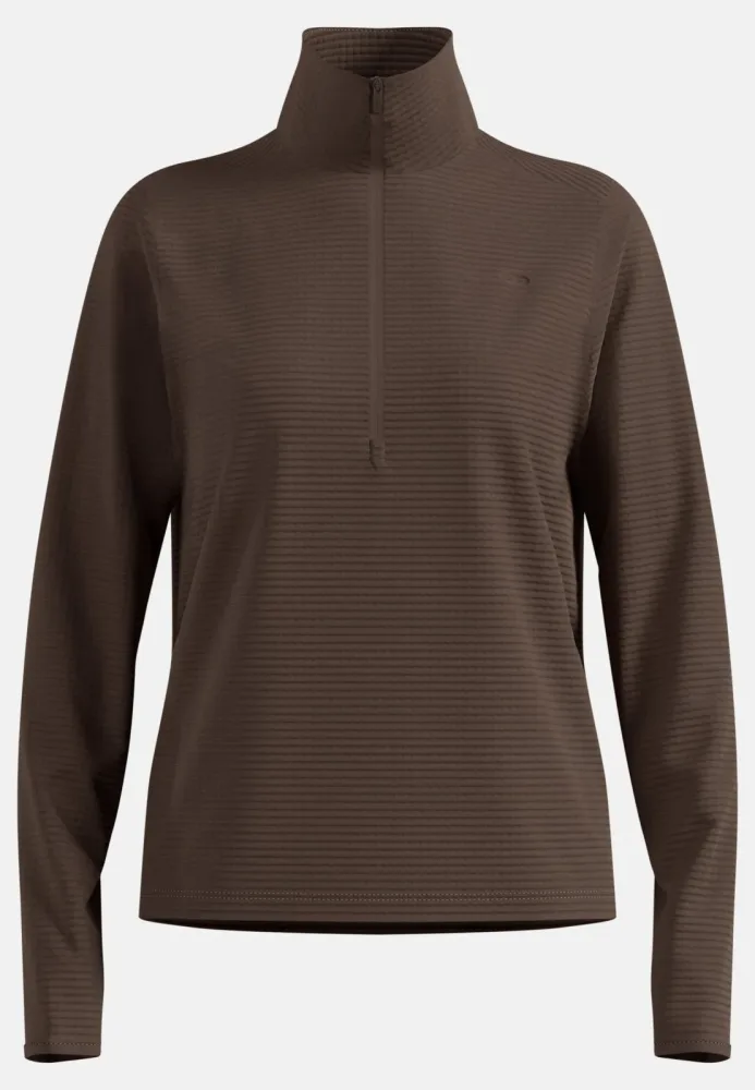 Odlo Essential Thermal Lauf-Mid Layer Half-Zip für Damen - Trail Running, Ski & Snow - braun, L