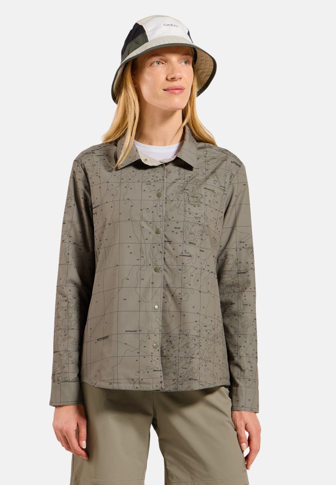 Odlo Transition Insulated Langarmhemd für Damen - Wandern, Casual Comfort - grau, XS