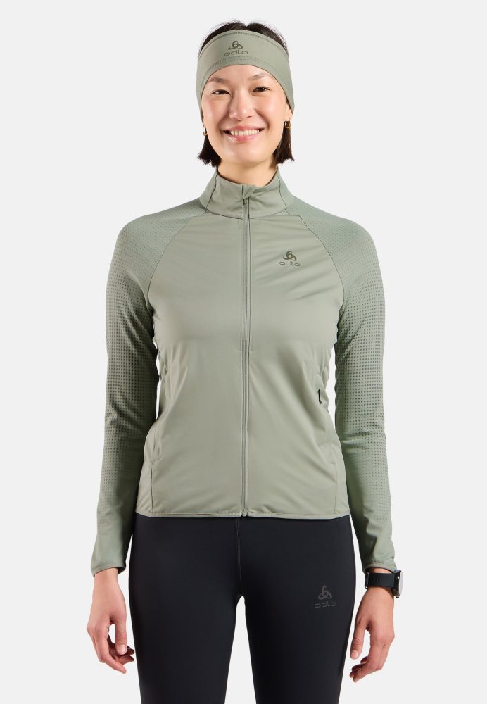 Odlo Zeroweight Warm Hybrid Laufjacke für Damen - Running - grün, XS