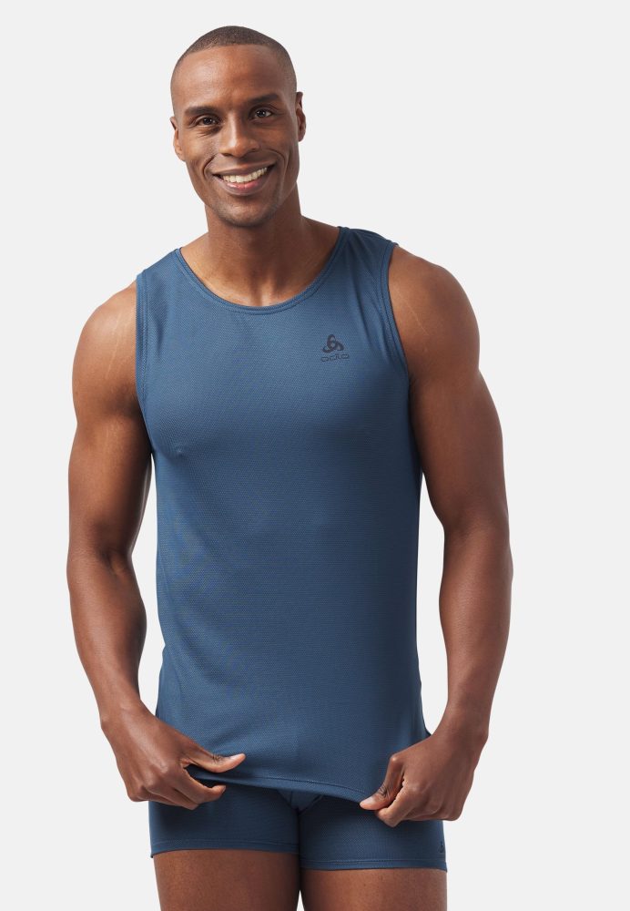 Odlo Active F-Dry Light Base Layer Tank für Herren - Wandern, Radsport - blau, M