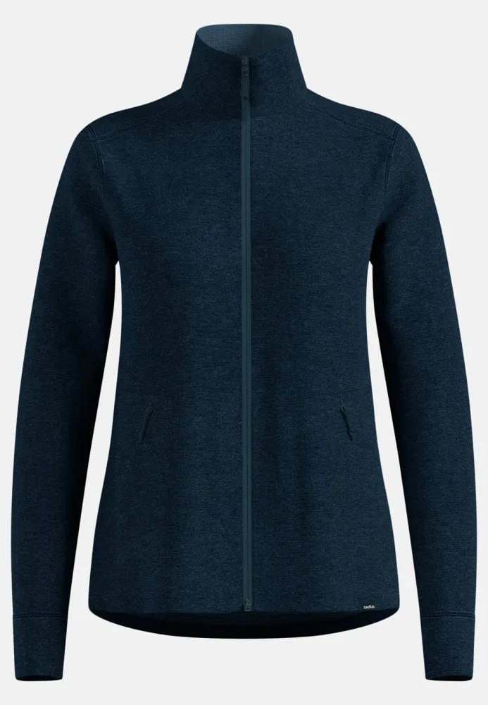 Odlo Grid Fleece Mid Layer Full-Zip für Damen - Wandern - marineblau, L