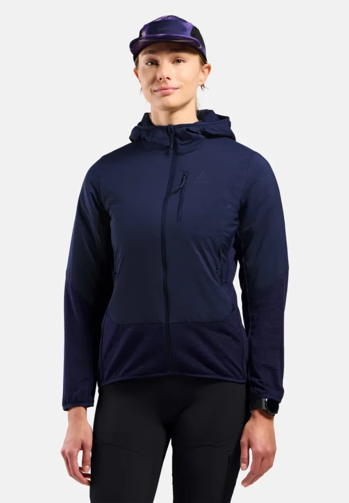 Odlo Ascent Hybrid Isolationsjacke für Damen - Wandern, Casual Comfort - blau, S