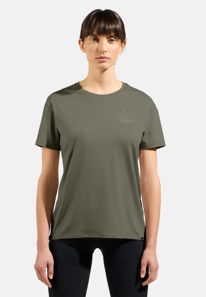 Odlo Ascent Sun. Sea. Mountains. T-Shirt für Damen - Wandern - grün, M