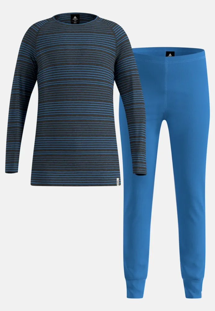 Odlo Active Warm Set Base Layer Set - Wandern, Ski & Snow - blau, 104