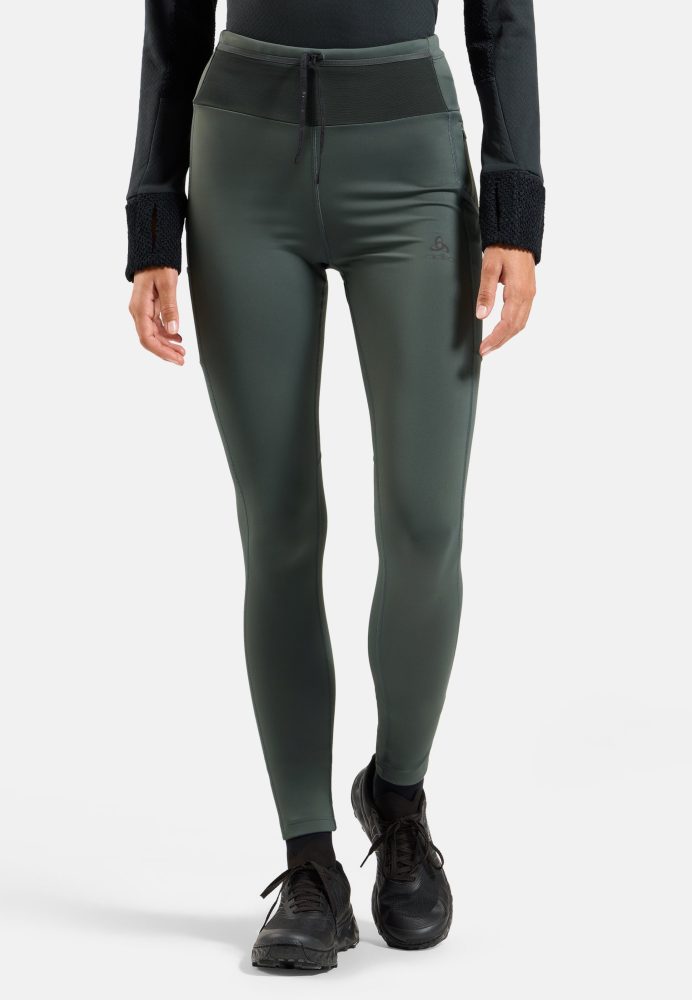 Odlo X-Alp Cargo Winter Lauftights für Damen - Trail Running, Running - grün, XL