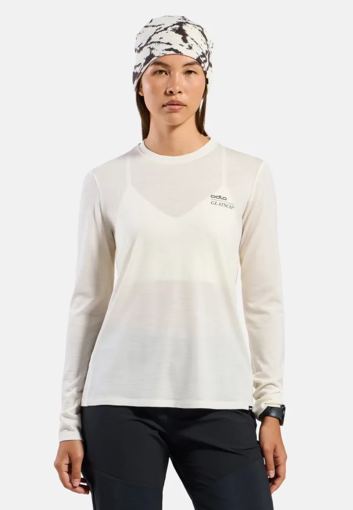 Odlo Merino 200 X Frozen Lake Langarm-Laufshirt für Damen - Wandern, Casual Comfort - grau, XL