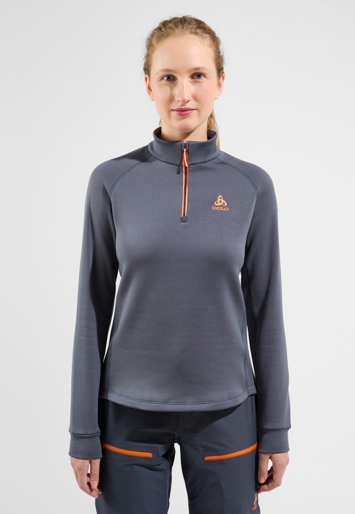 Odlo Berra Mid Layer Half-Zip für Damen - Wandern, Ski & Snow - grau, S