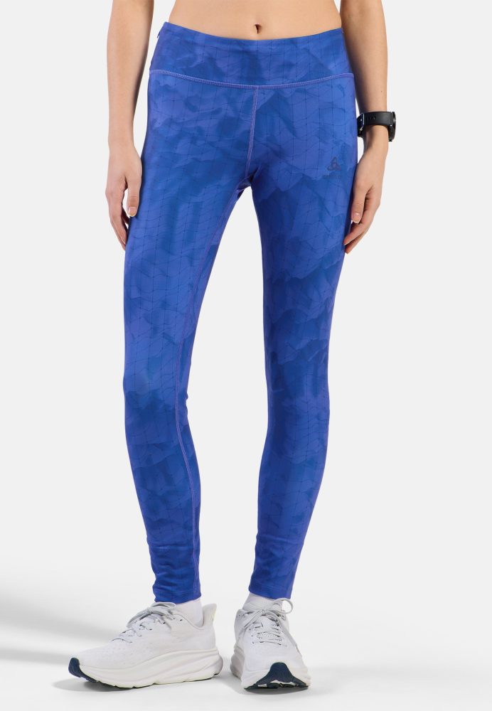 Odlo Zeroweight Print Lauftights für Damen - Training, Running - blau, XL