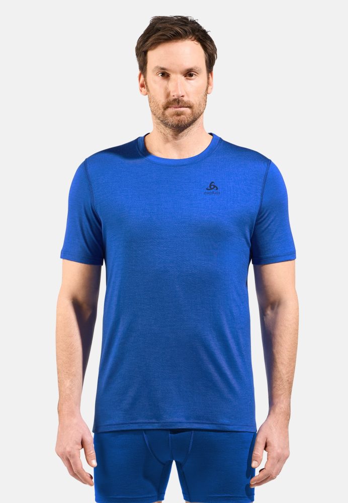 Odlo Merino 160 Base Layer T-Shirt für Herren - Wandern, Ski & Snow - blau, L