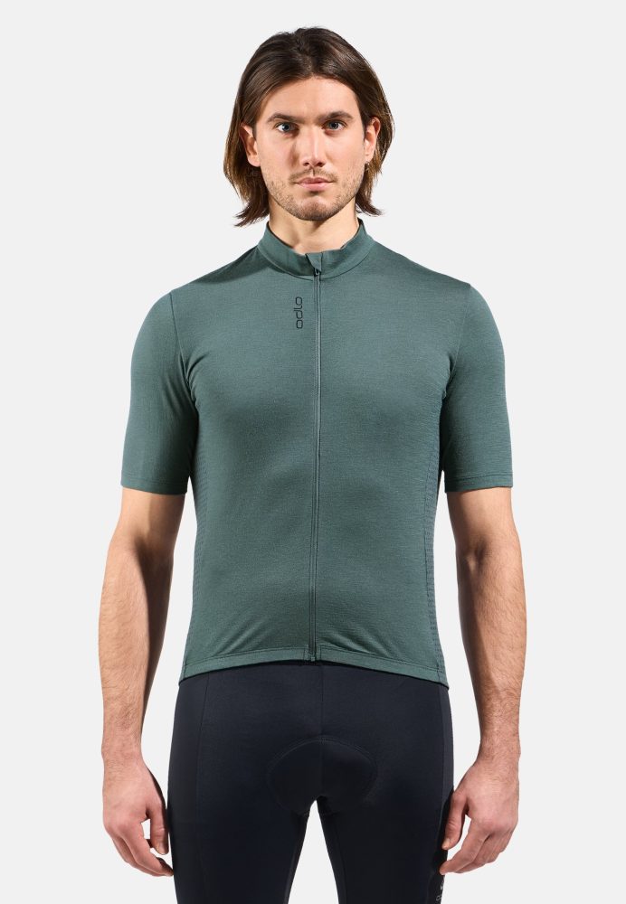 Odlo Zeroweight 125 Rad-Shirt Full-Zip für Herren - Radsport - grün, XL