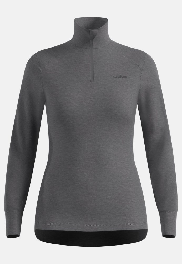 Odlo Active Warm Base Layer Half-Zip für Damen - Wandern, Ski & Snow - grau, L