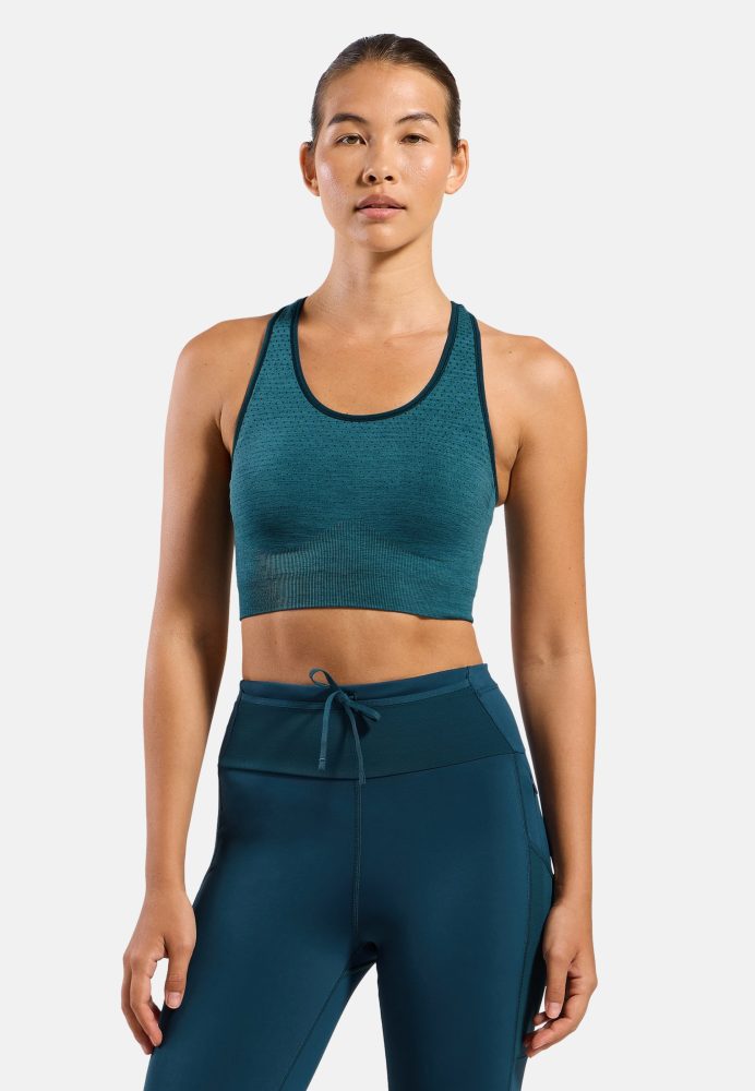 Odlo Seamless Medium - Padded Sport BH für Damen - Training, Radsport - marineblau, S