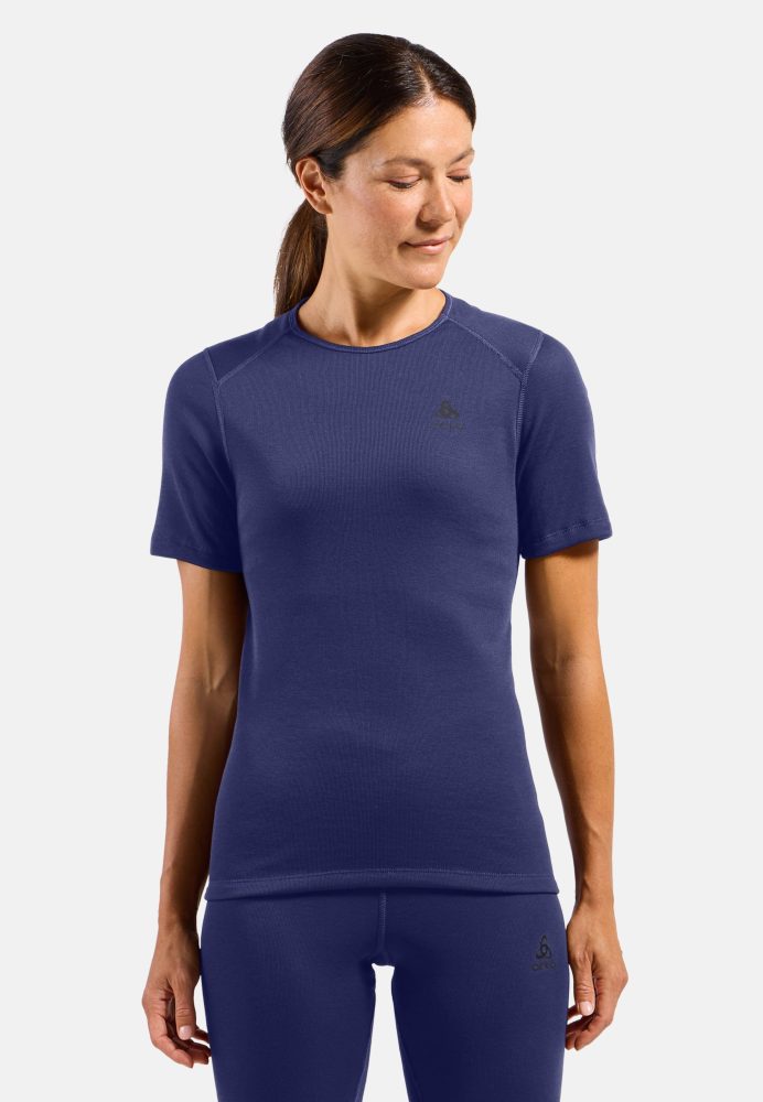 Odlo Active Warm Base Layer T-Shirt für Damen - Wandern, Ski & Snow - lila, M