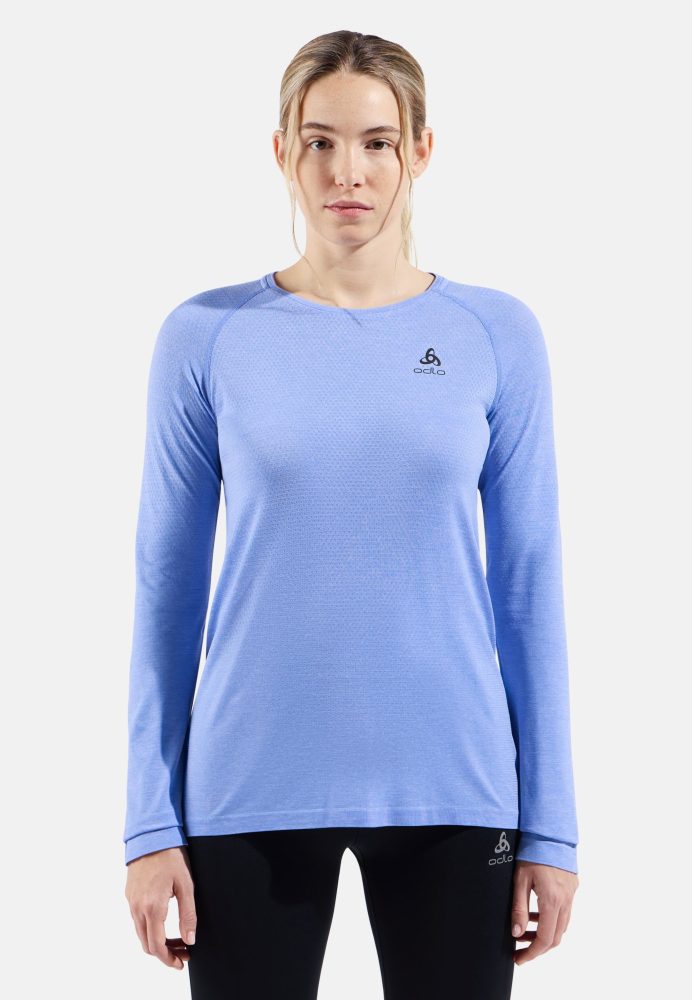 Odlo Essential Seamless Langarm-Laufshirt für Damen - Training, Running - lila, L