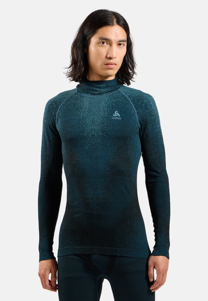 Odlo Blackcomb Base Layer mit Gesichtsmaske für Herren - Skilanglauf, Ski & Snow - blau, M