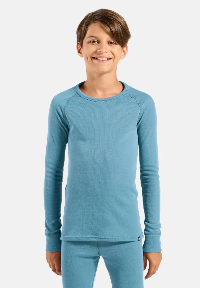 Odlo Active Warm Base Layer Shirt für Kinder - Wandern, Ski & Snow - blau, 104