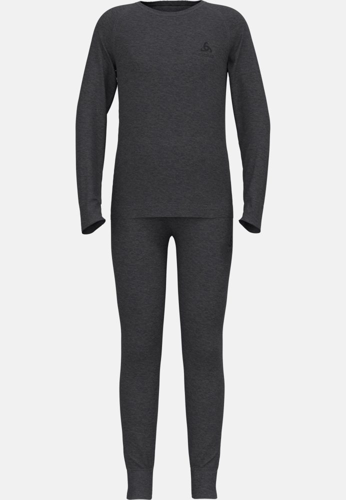 Odlo Merino 200 Base Layer Set für Kinder - Wandern, Ski & Snow - grau, 116