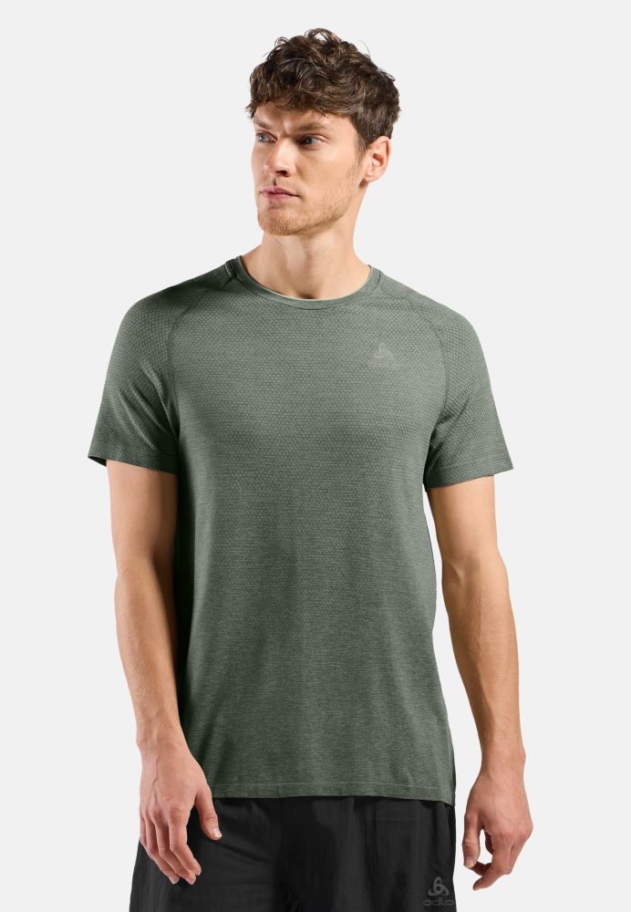 Odlo Essential Seamless Lauf-T-Shirt für Herren - Training, Running - grün, XXL