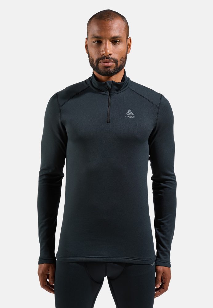 Odlo Fundamentals Active Warm Base Layer Half-Zip für Herren - Ski & Snow - schwarz, L