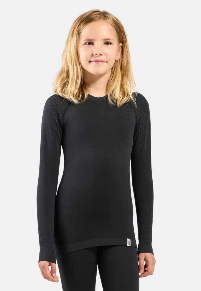Odlo Performance Warm Base Layer Set für Kinder - Wandern, Skilanglauf - schwarz, 116/128
