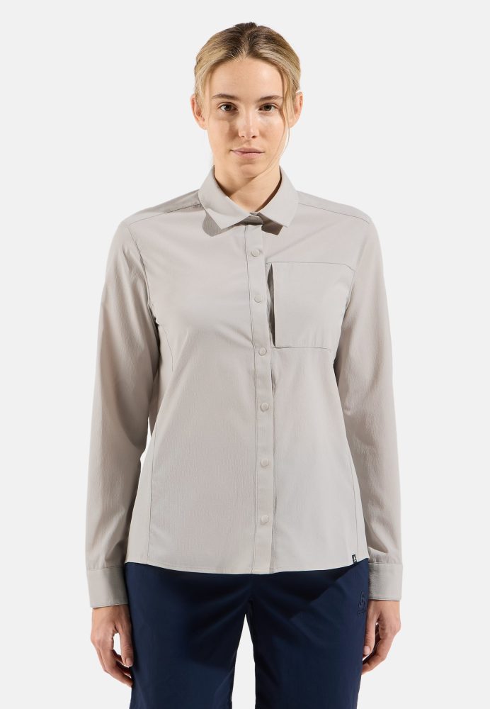 Odlo Essential Langarmhemd für Damen - Wandern - beige, M