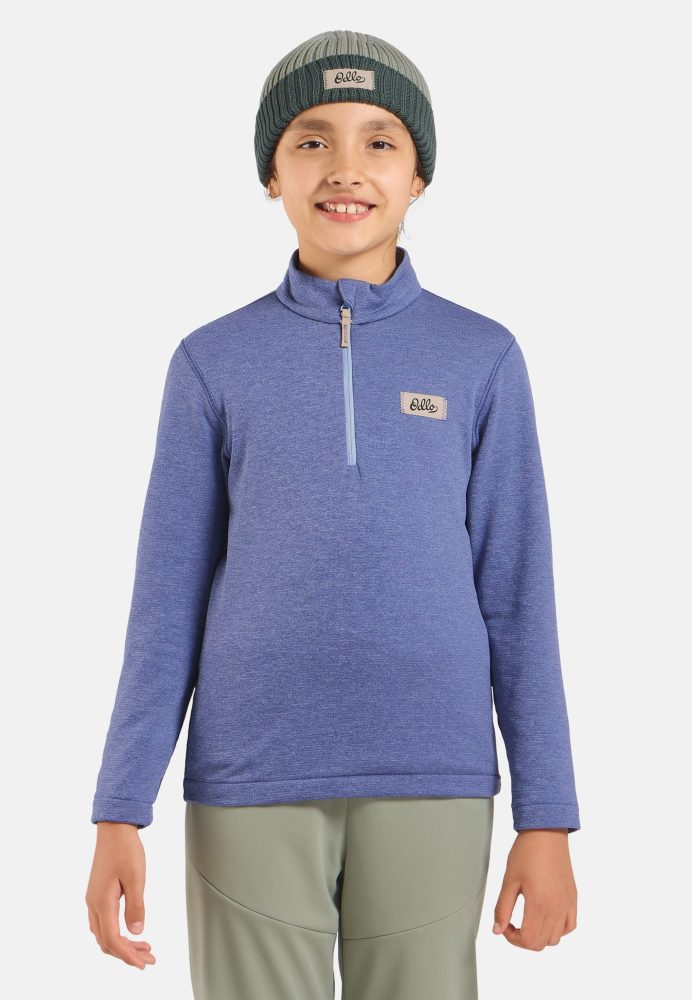 Odlo Grid Fleece Mid Layer Half-Zip für Kinder - Wandern, Ski & Snow - blau, 152