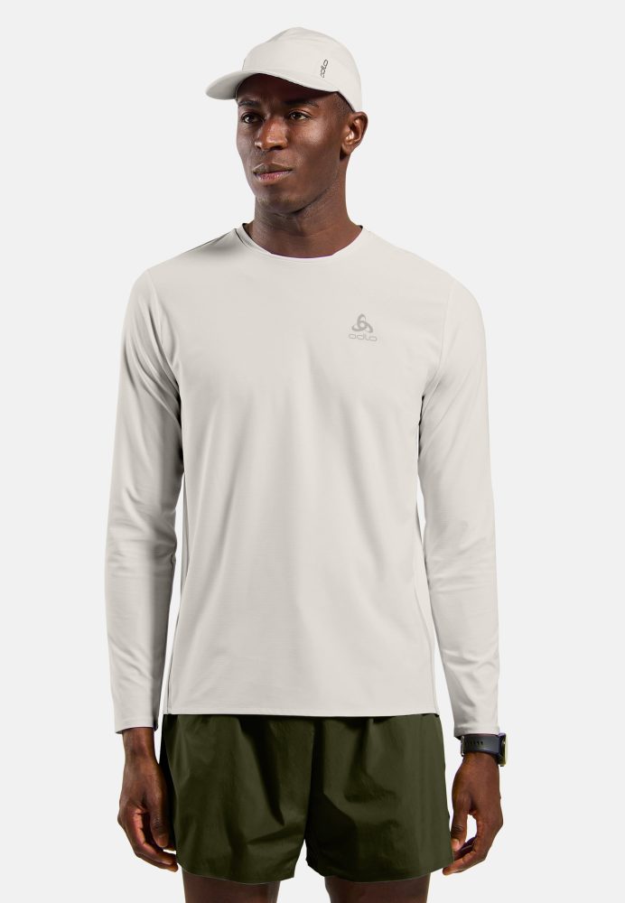 Odlo Zeroweight Chill-Tec Langarm-Laufshirt für Herren - Training, Running - beige, XXL