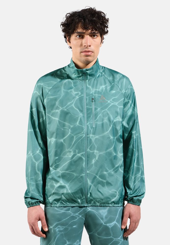 Odlo Zeroweight Print Laufjacke für Herren - Running - grün, XL