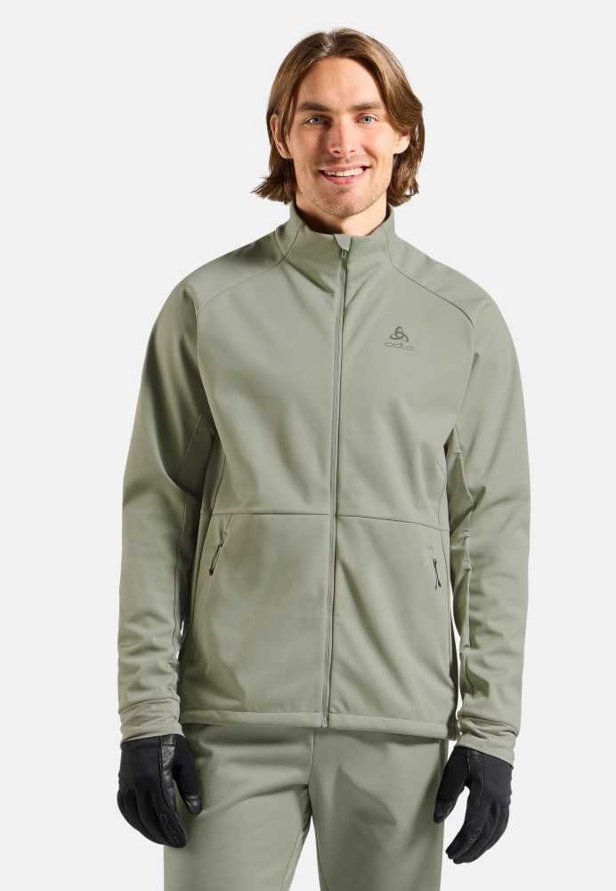 Odlo Essential Warm Langlaufjacke für Herren - Skilanglauf - grün, M