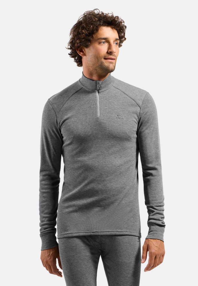 Odlo Active Warm Base Layer Half-Zip für Herren - Wandern, Ski & Snow - grau, XL