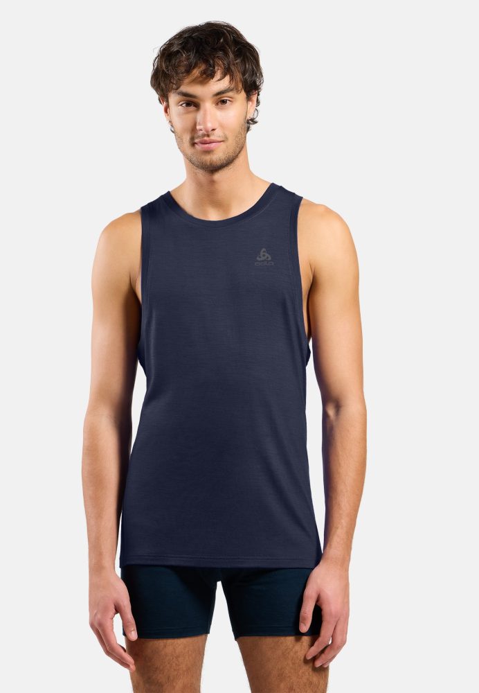 Odlo Merino 160 Base Layer Tank für Herren - Wandern, Radsport - marineblau, L